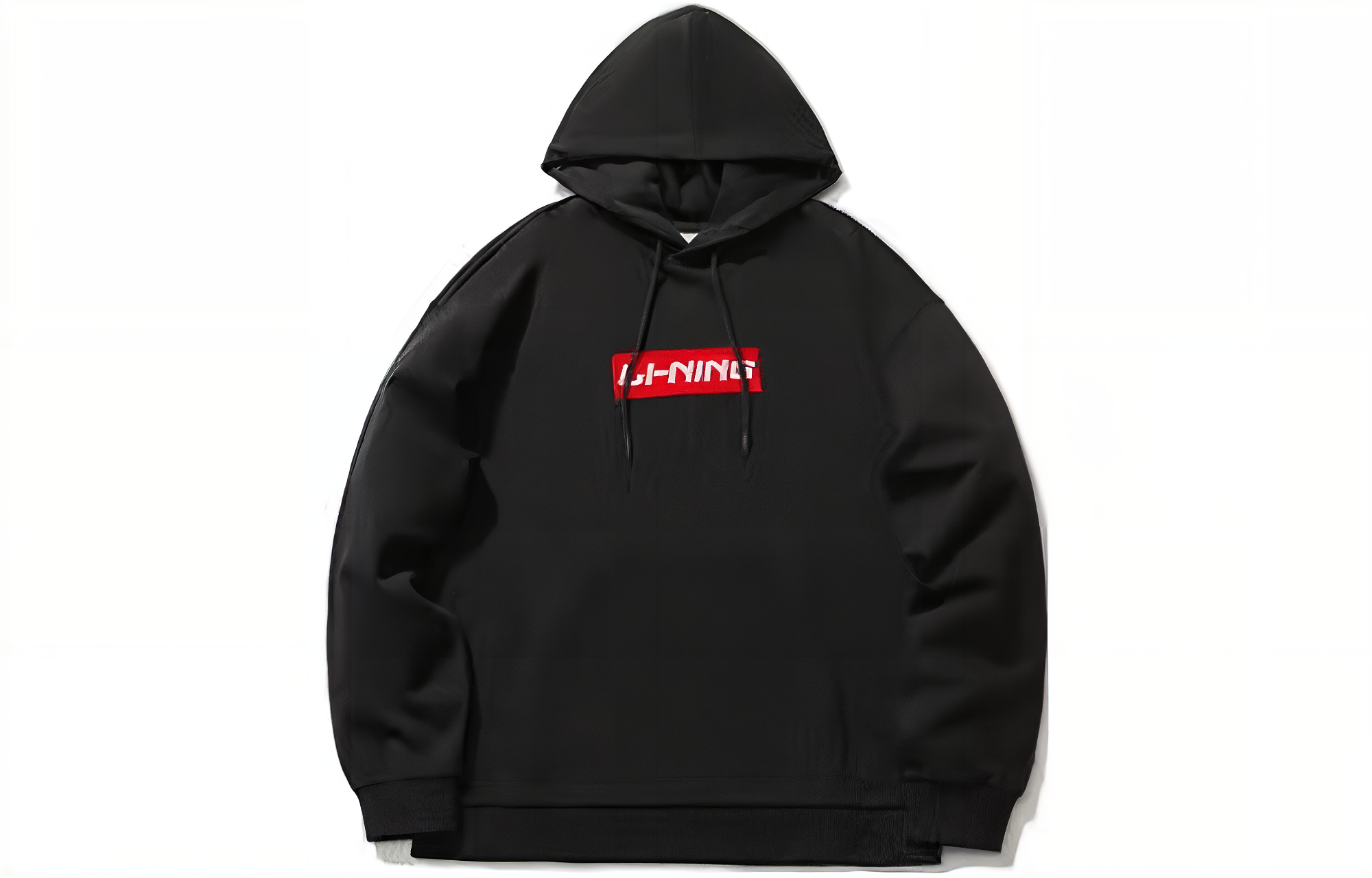 Li-Ning Logo Print Oversized Fleece Sweatshirt Unisex Black AWDS482-1