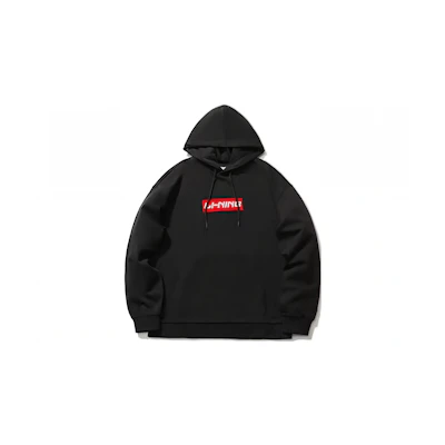 Li-Ning Logo Print Oversized Fleece Sweatshirt Unisex Black AWDS482-1