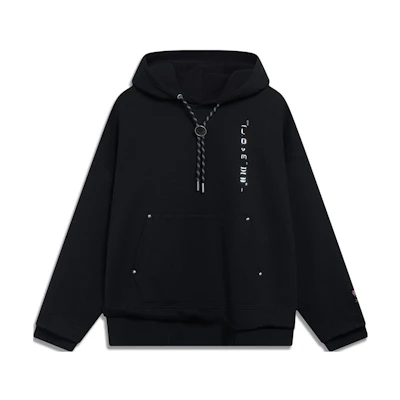 Li-Ning Logo Print Oversized Hoodie Unisex - Black AWDT245-2