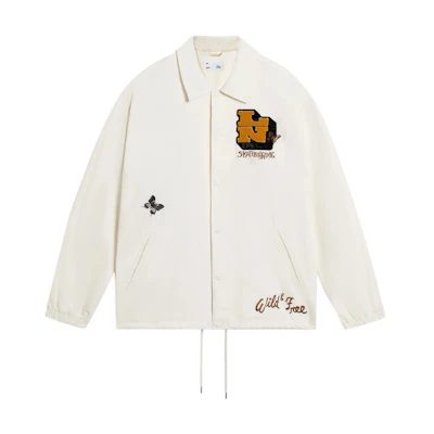 Li-Ning Logo Print Polo Collar Casual Jacket Off-White AFDRA43-2
