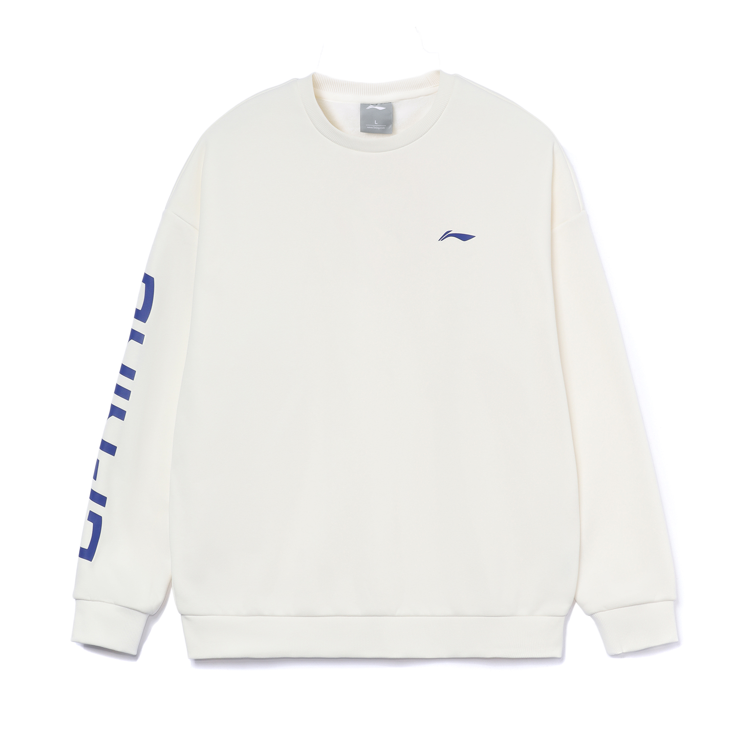 Li-Ning Logo Print Pullover Loose Fit Sweatshirt Unisex White YWDU485-1