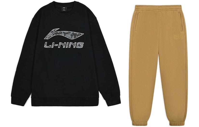 Li-Ning Logo Print Pullover Sweatshirt & Jogger Sportswear Set AWDTC71-1/AKLSC95-2