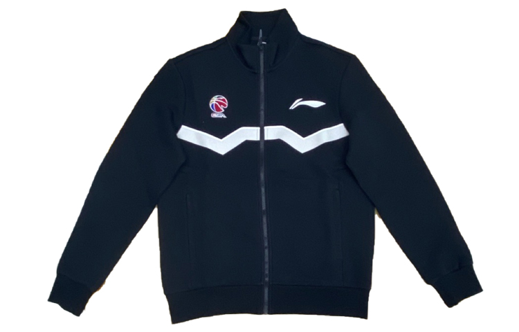 Li-Ning Logo Print Striped Outdoor Training Long Sleeve Sweatshirt Black Mens AWDSG29-1