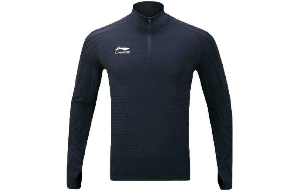 Li-Ning Logo Print Thumbhole Hoodie Black ATLR035-4