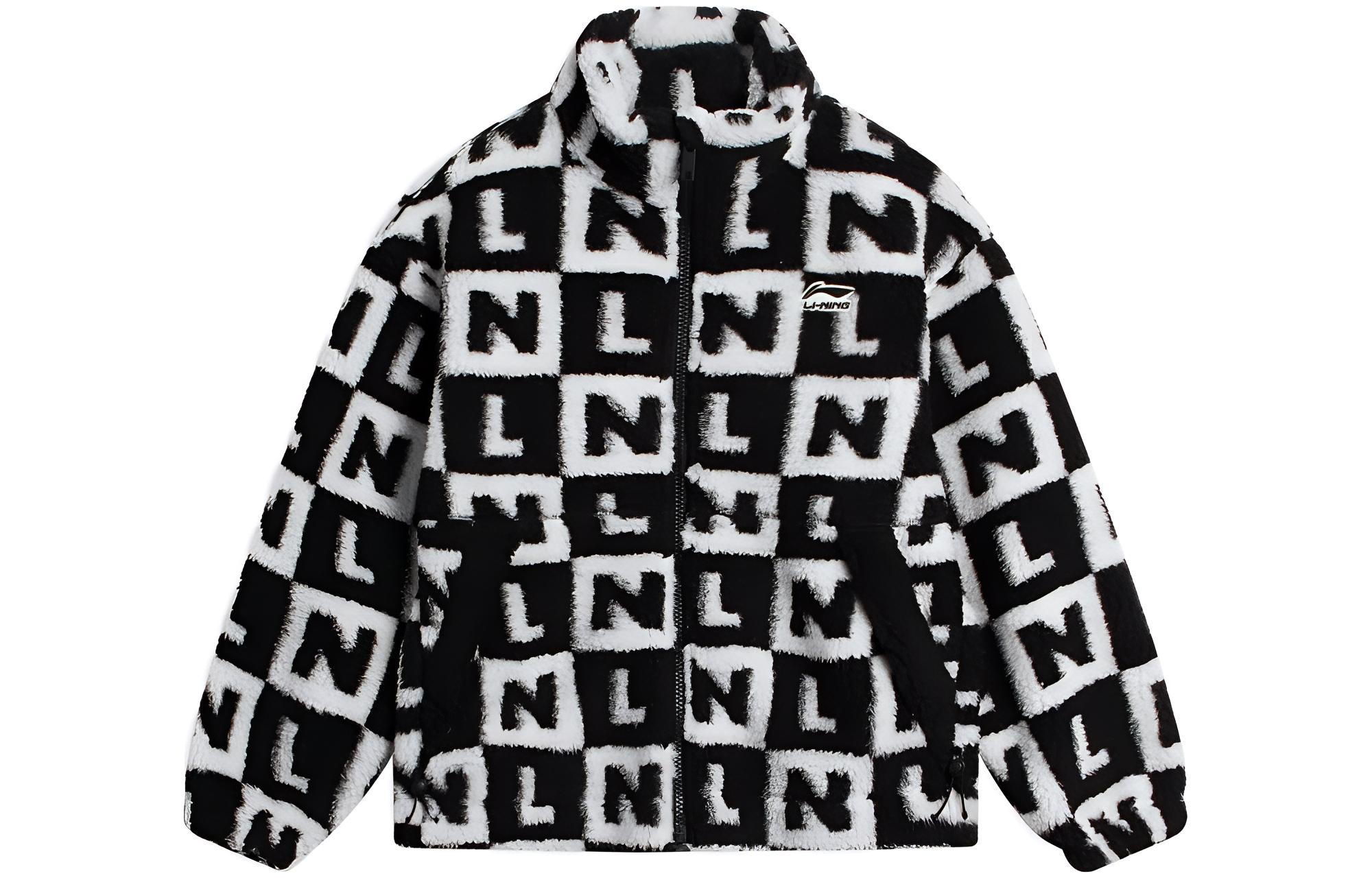 Li-Ning Logo Print Zip-Up Jacket Black/White - Sporty Lifestyle Series AFDSC01-2