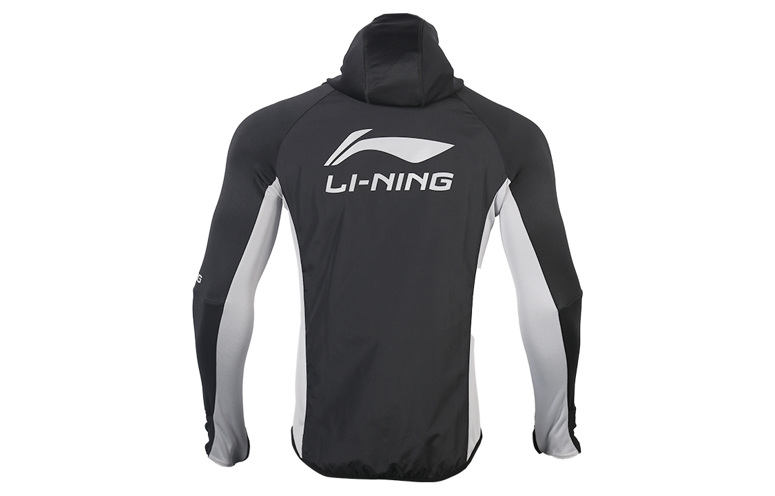 Li-Ning Logo Printed Contrast Pullover Sweatshirt Black AWDR619-4