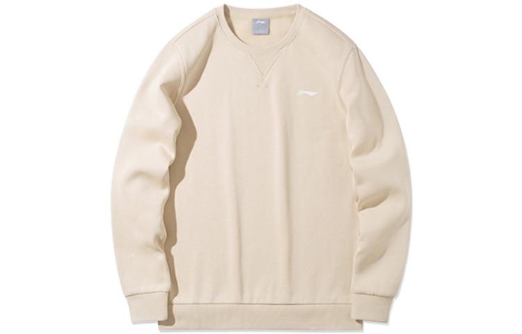 Li-Ning Logo Printed Crewneck Pullover Sweatshirt Men’s Oyster Gray LKJRE33-1