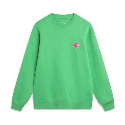 Li-Ning Logo Printed Oversized Pullover Sweatshirt Secret Green AWDU019-2