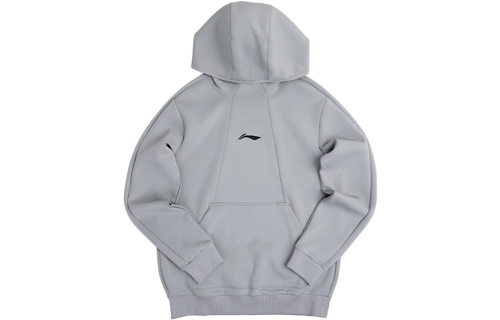 Li-Ning Logo Printed Pullover Hoodie - Gray AWDSG25-2