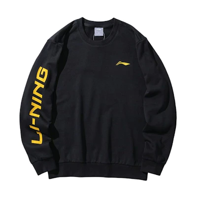 Li-Ning Logo Printed Pullover Sweatshirt Unisex Black AWDS415-1
