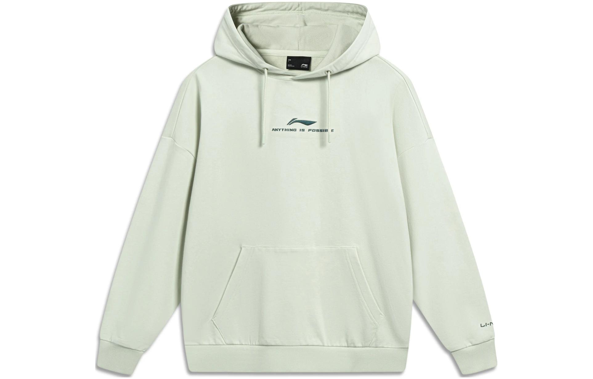 Li-Ning Logo Pullover Hoodie Unisex - Celadon Color AWDT597-5