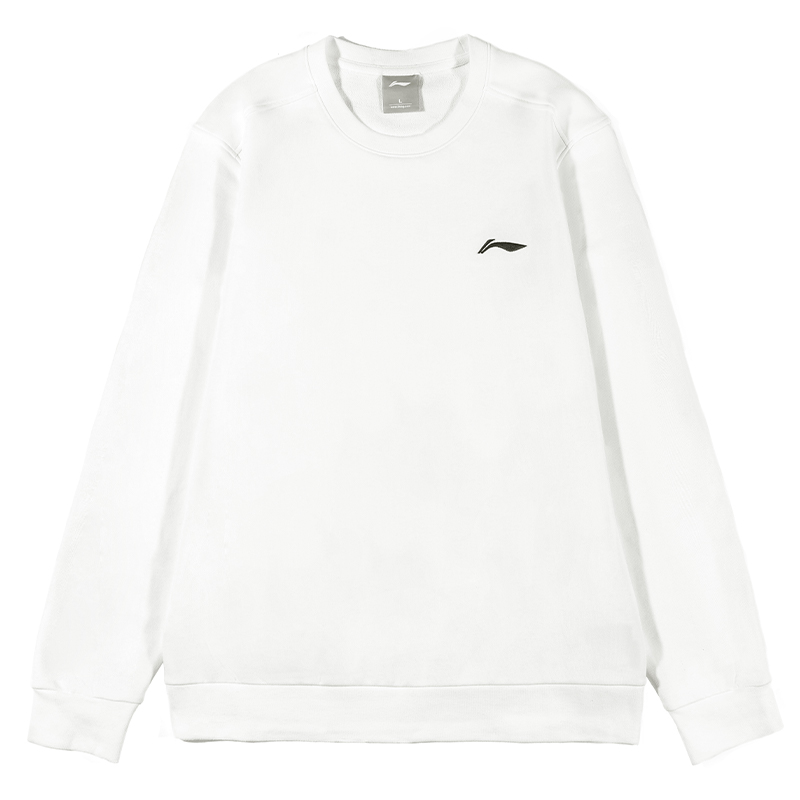 Li-Ning Logo Pullover Sweatshirt White - Unisex Casual Sportswear AWDS795-2