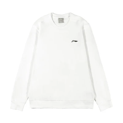 Li-Ning Logo Pullover Sweatshirt White - Unisex Casual Sportswear AWDS795-2