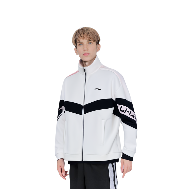 Details for 李寧Logo運動時尚系列高領抓毛外套男女款 - 米白色 AWDRE29-1