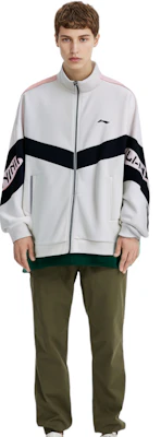 李寧Logo運動時尚系列高領抓毛外套男女款 - 米白色 AWDRE29-1 Sizing 李寧Logo運動時尚系列高領抓毛外套男女款 - 米白色 AWDRE29-1