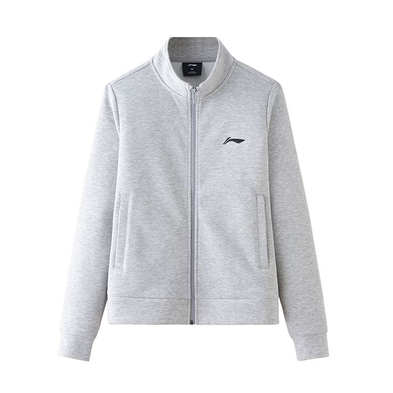 Li-Ning Logo Stand Collar Sports Jacket for Men - Light Gray AWDT609-2