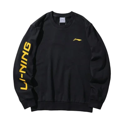 Li-Ning Logo Unisex Pullover Crewneck Sweatshirt Black YWDT533-2