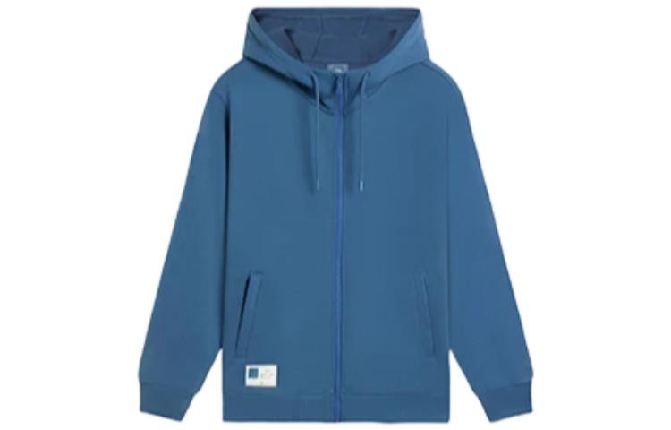 Li-Ning Logo Zip-Up Hoodie Blue - Casual Sportswear AWDSB17-5