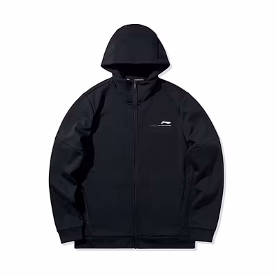 Li-Ning Logo Zip-Up Hoodie Jacket Black AWDQ063-1