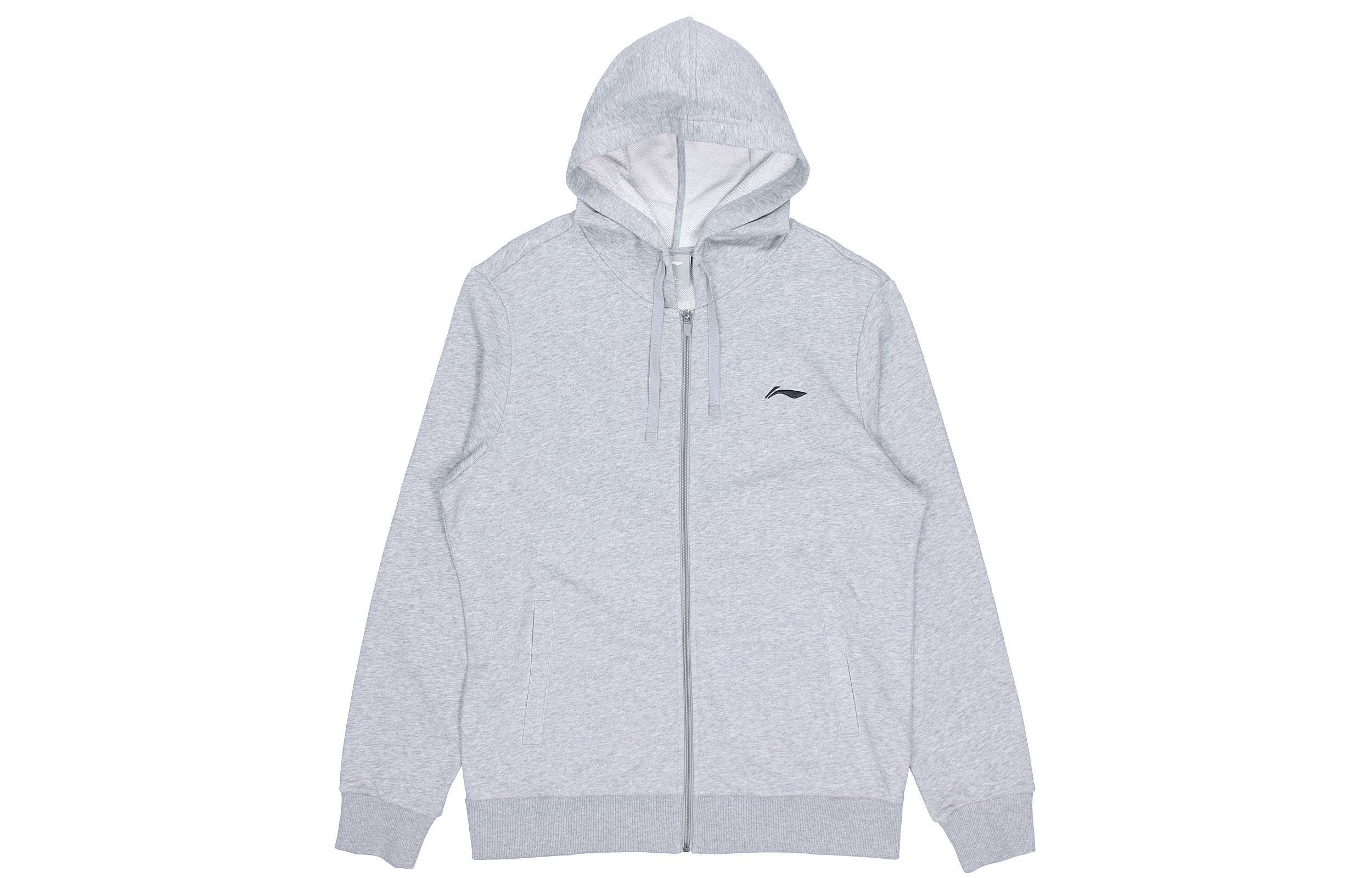 Li-Ning Logo Zip-Up Long-Sleeve Sweatshirt - Light Gray AWDRB25-3
