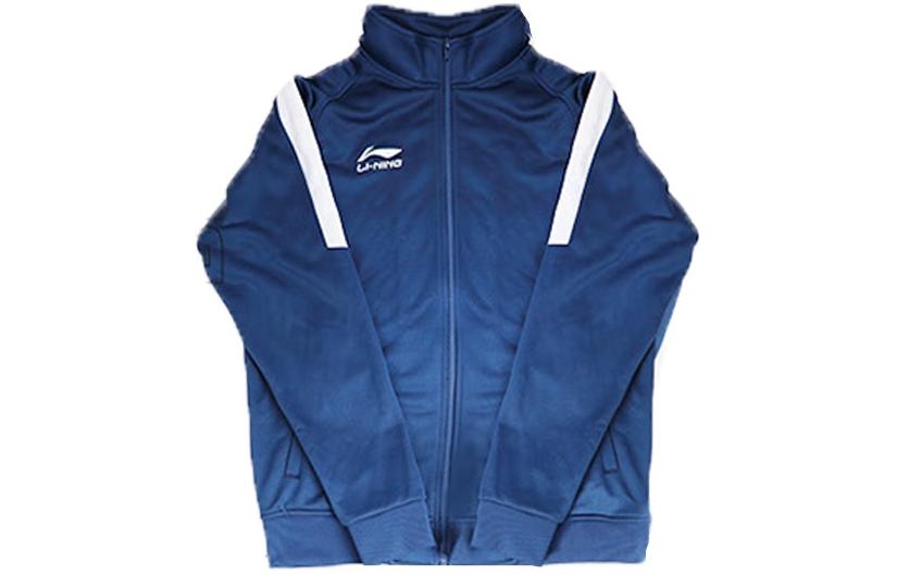 Li-Ning Logo Zip Jacket Unisex Navy Blue Long Sleeve Mock Neck YWDT105-2
