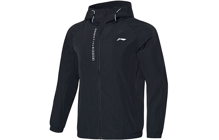 Li-Ning Logo Zip Up Hoodie Jacket Black AFDQ009-1