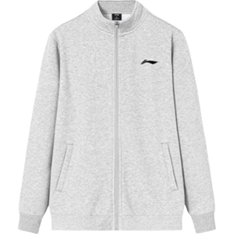 Li-Ning Long-Sleeve Zip-Up Jacket with Pockets - Light Gray AWN1802-1