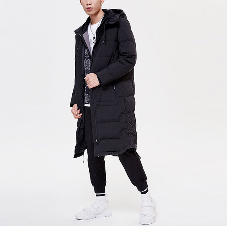 Purchase Li-Ning Long Down Jacket Football Series Black Winter Edition AYMP011-3