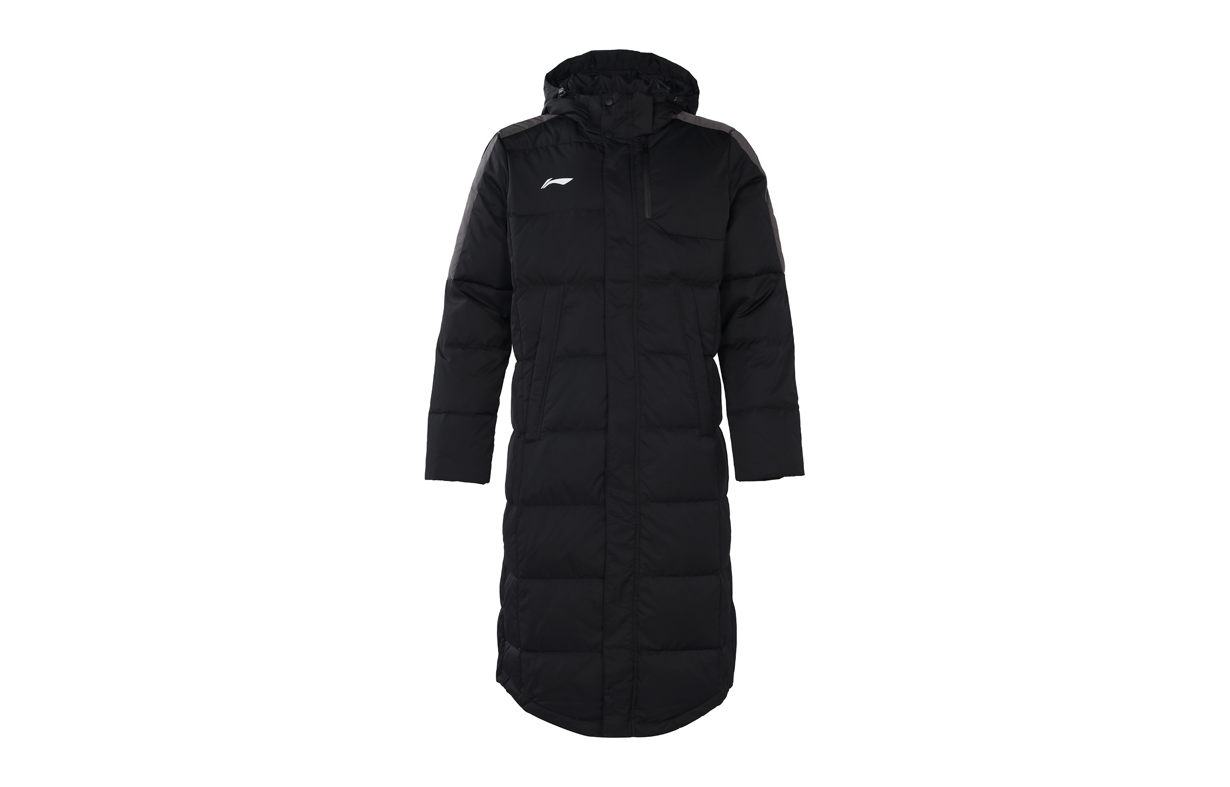 Li-Ning Long Hooded Down Jacket Black Winter Wear AYMR365-1