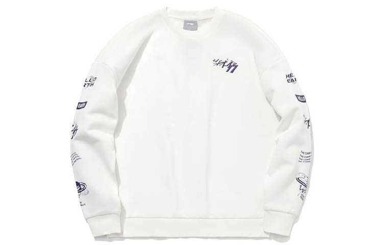 Li-Ning Long Sleeve Pullover Crewneck Sweatshirt Neutral Style - Off White AWDQC14-4
