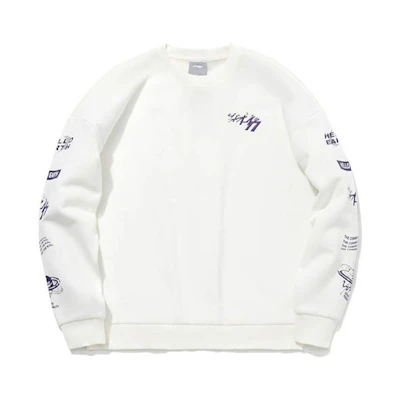 Li-Ning Long Sleeve Pullover Crewneck Sweatshirt Neutral Style - Off White AWDQC14-4