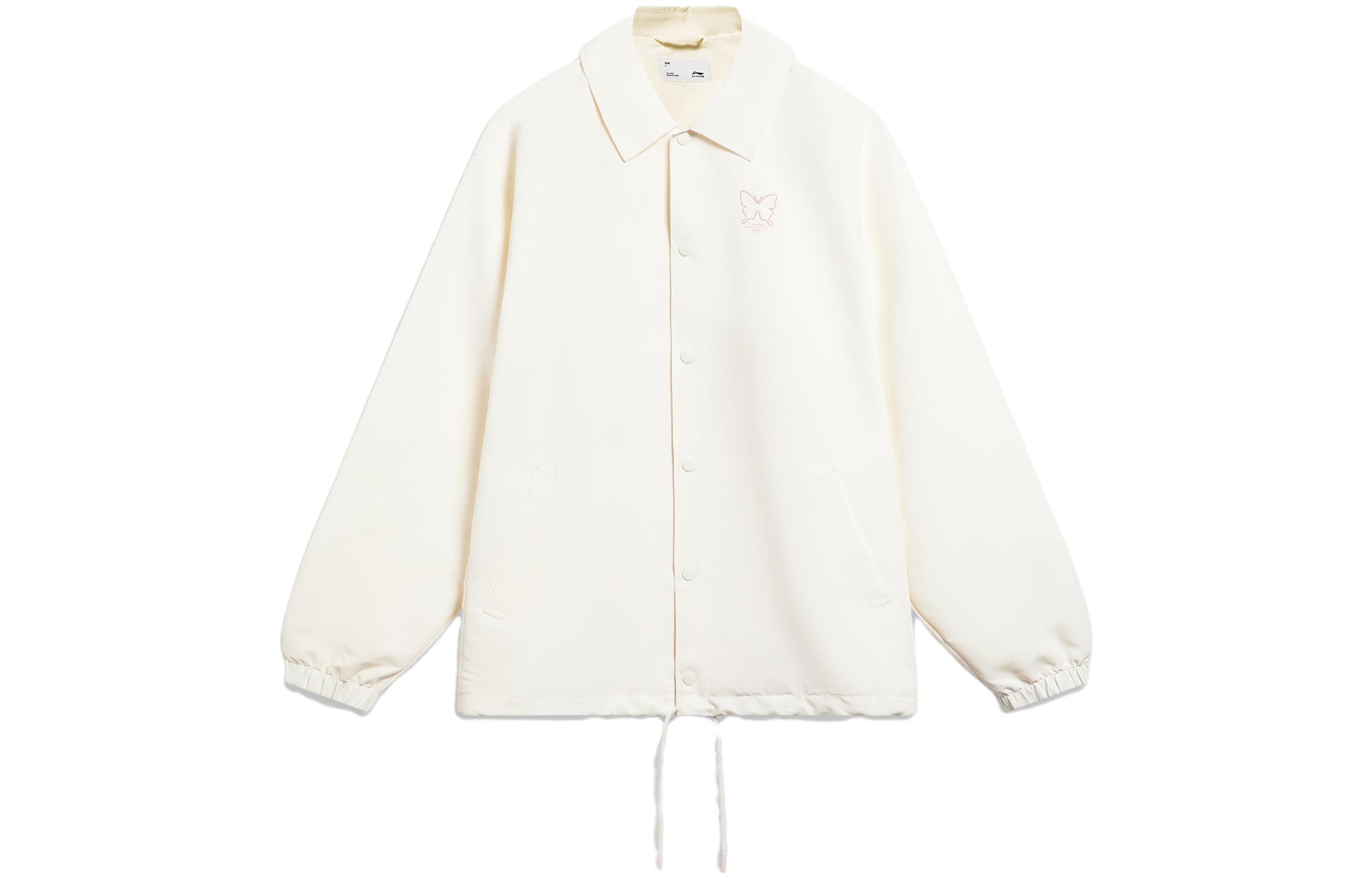 Li-Ning Loose-Fit Butterfly Print Jacket in Off-White - Chinese Culture Series AFDT167