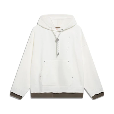 Li-Ning Loose Fit Alphabet Print Hoodie Unisex - Off White AWDT245-1
