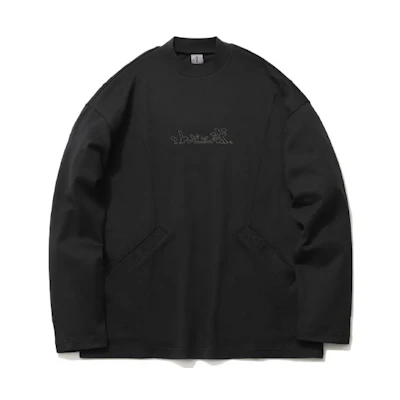 Li-Ning Loose Fit Black Crewneck Sweatshirt with Solid Color Embroidery - Men AHSR269-1