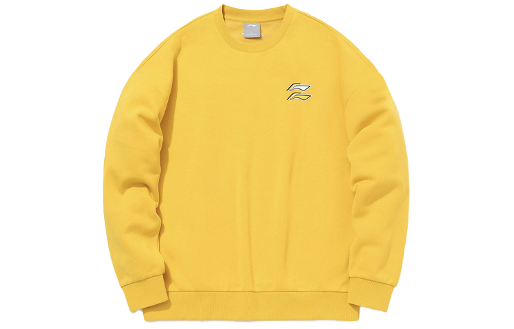 Li-Ning Loose Fit Fleece Pullover Sweatshirt in Antique Gold AWDQB71-6