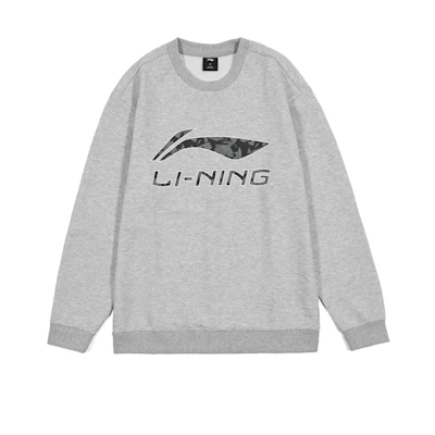 Li-Ning Loose Fit Logo Print Crewneck Sweatshirt Light Gray AWDTC71-2