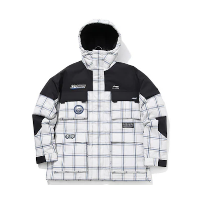 Li-Ning Loose Fit Vintage Grey Down Jacket Winter Coat AYMQ129-1