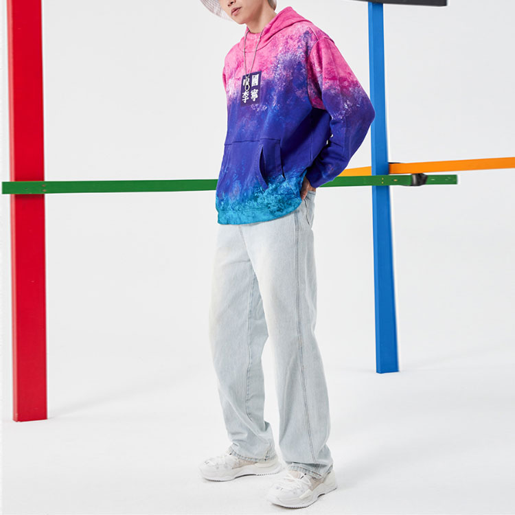 Shop Li-Ning Loose Pullover Hoodie Raspberry Red - Casual Gift for Him AWDQ857-1