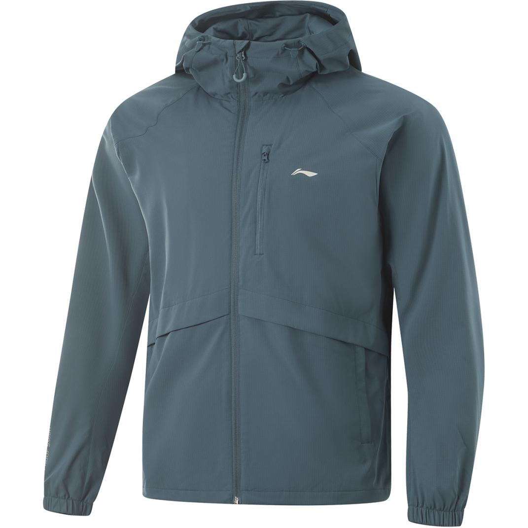 Li-Ning Lotus Leaf Green Fleece Waterproof Relaxed Hooded Zip Jacket AFDU937-3