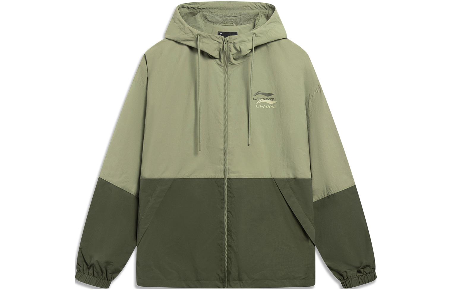 Li-Ning Lotus Leaf Logo Printed Hoodie Jacket Unisex - Agillo Green AFDU899-3