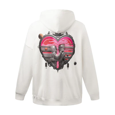 Li-Ning Love Pattern Printed Pullover Sweatshirt Unisex Off-White AWDT231-2