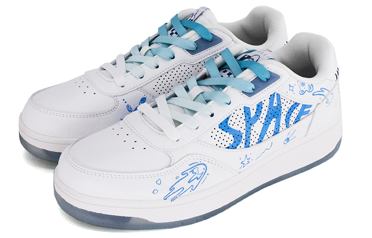 Lookbook Li-Ning Low Top 'Doodle Universe Biru Putih' AGCR203-2(TeamNine-LN009)