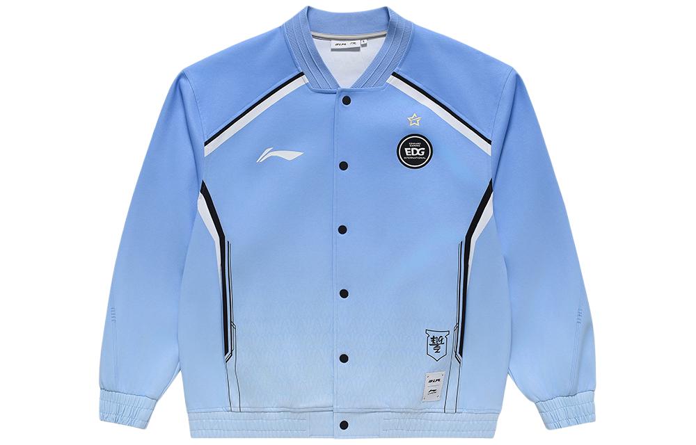 Li-Ning LPL EDG Logo Button-Up Collar Long Sleeve Jacket Unisex Blue AFDU799