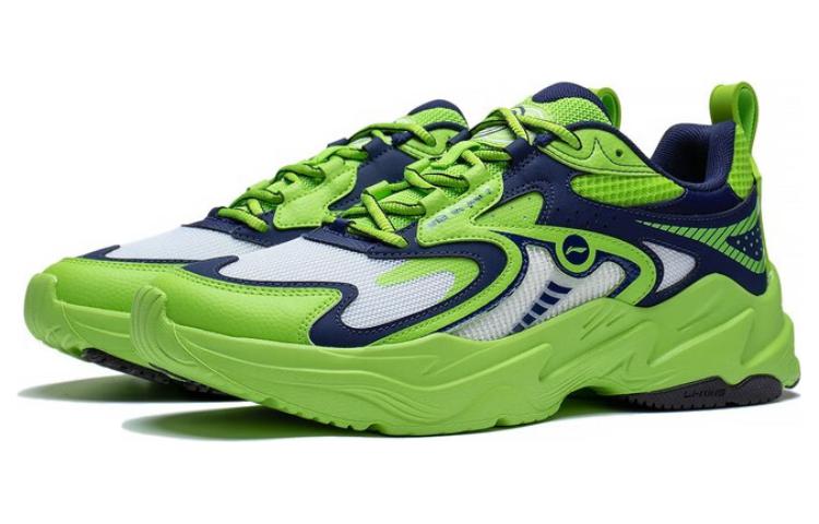 Lookbook LiNing李寧 流星 耐磨透氣 低筒 跑步鞋 綠藍白