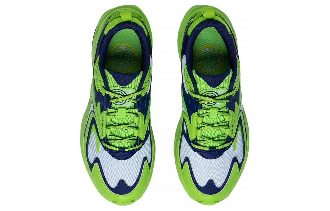 Shop LiNing李寧 流星 耐磨透氣 低筒 跑步鞋 綠藍白