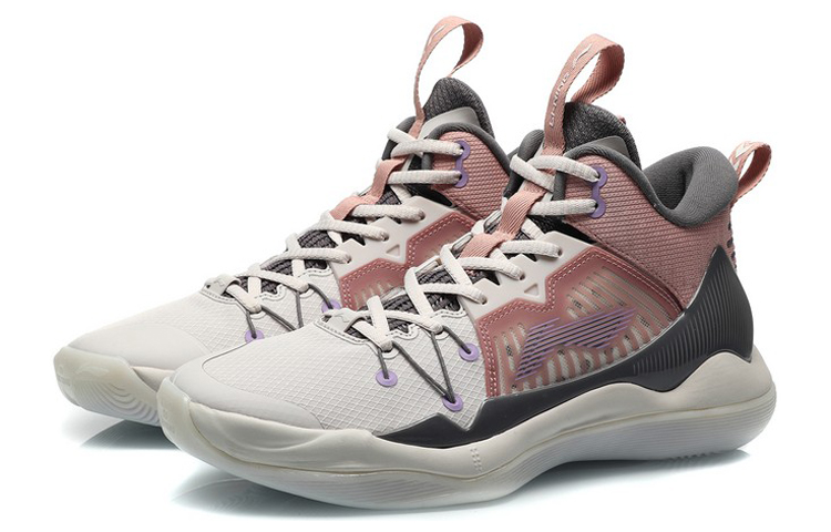 Lookbook Li-Ning Mid-Top Sports Shoes White/Pink ABAQ059-7