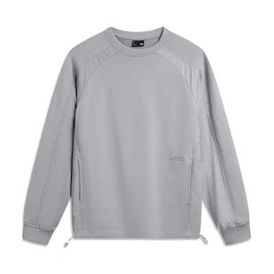 Li-Ning Minimalist Crewneck Pullover Sweatshirt Unisex Extreme Grey AWDU021-4