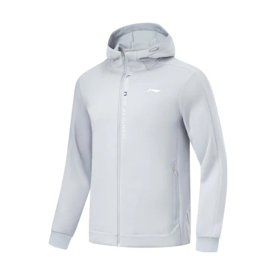 Li-Ning Misty Gray Hooded Zipper Fitness Jacket Outdoor & Running Wear AWDU067-5