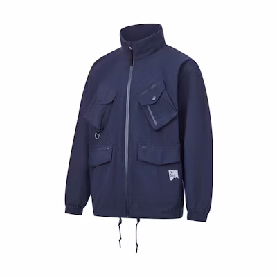 Li-Ning Multi-Pocket Loose Fit Cargo Jacket in Solid Color AJDT539-4
