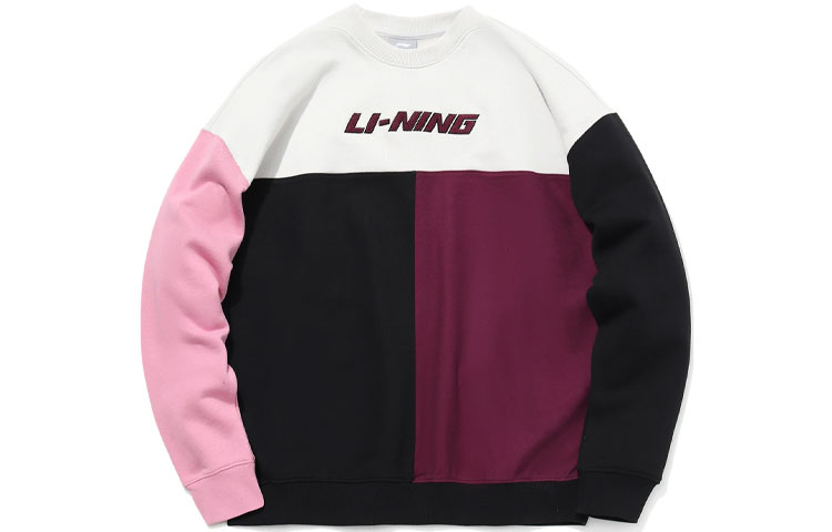 Li-Ning Multicolor Pullover Sweatshirt - Antarctic Gray/Black/Grape Purple AWDQ807-2